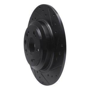 Acura TL Brake Rotor (1) - Rear Right - R1 Concepts - Drilled & Slotted - Black - `09-`14